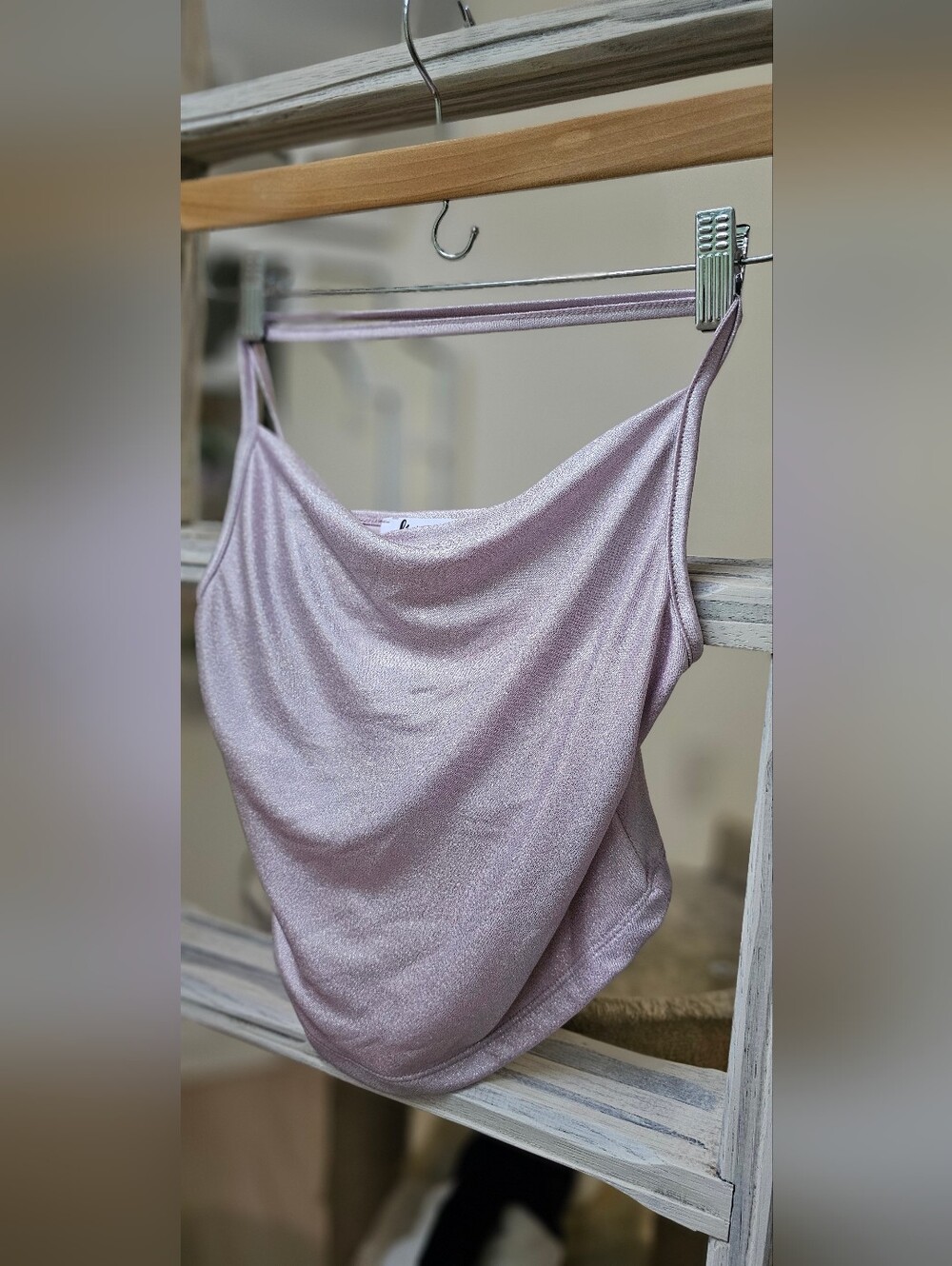 Koton Shimmer Pink/Light Lilac Cowl Neck Camisole
